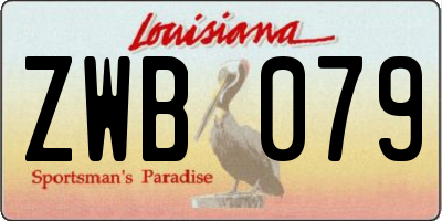 LA license plate ZWB079