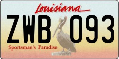 LA license plate ZWB093