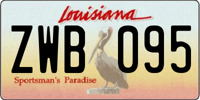 LA license plate ZWB095