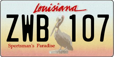 LA license plate ZWB107