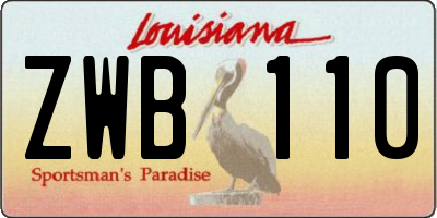 LA license plate ZWB110