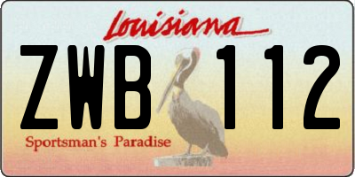 LA license plate ZWB112