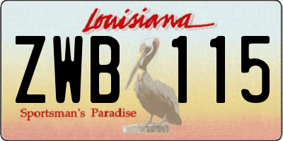 LA license plate ZWB115