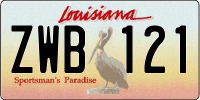 LA license plate ZWB121