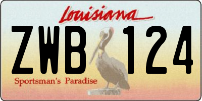 LA license plate ZWB124