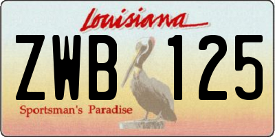 LA license plate ZWB125