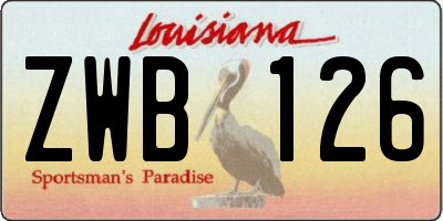 LA license plate ZWB126