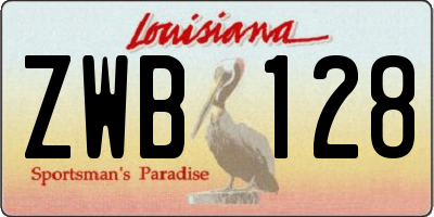 LA license plate ZWB128