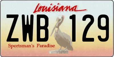 LA license plate ZWB129