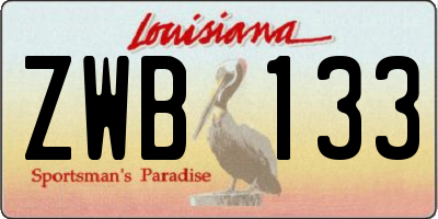 LA license plate ZWB133