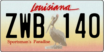 LA license plate ZWB140
