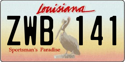 LA license plate ZWB141