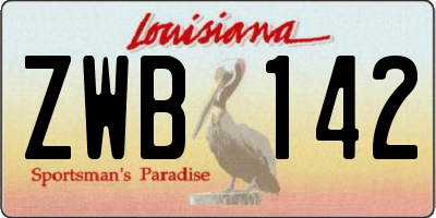 LA license plate ZWB142