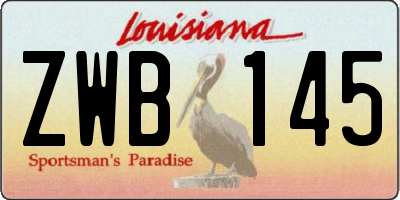 LA license plate ZWB145