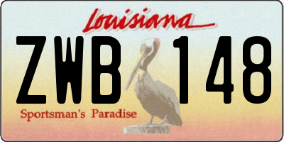 LA license plate ZWB148