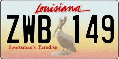 LA license plate ZWB149