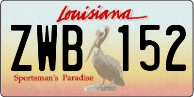 LA license plate ZWB152