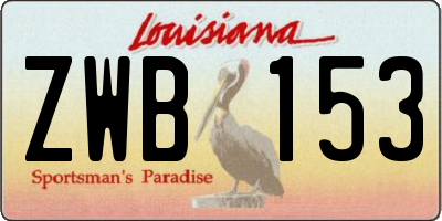 LA license plate ZWB153