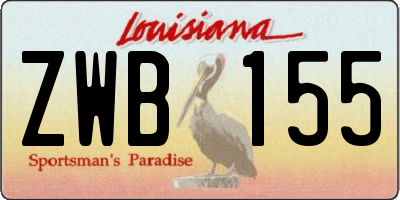 LA license plate ZWB155