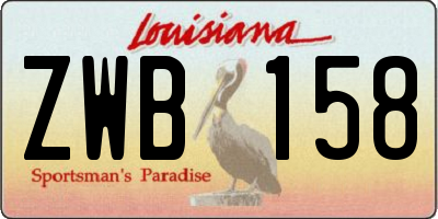LA license plate ZWB158