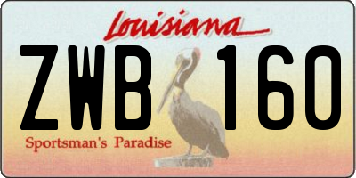 LA license plate ZWB160