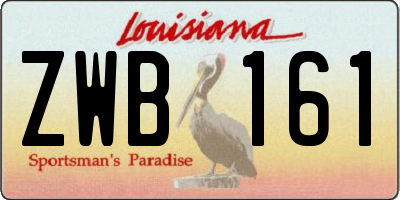 LA license plate ZWB161
