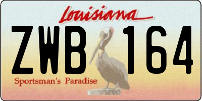 LA license plate ZWB164