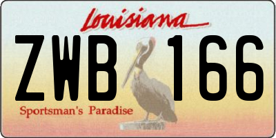 LA license plate ZWB166