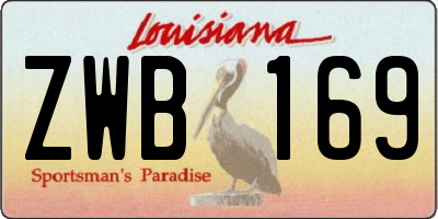 LA license plate ZWB169