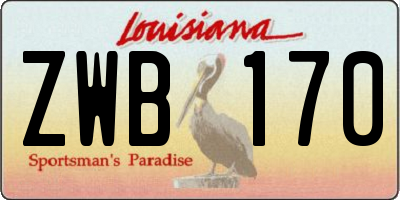 LA license plate ZWB170