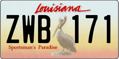 LA license plate ZWB171
