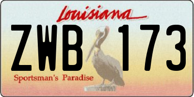 LA license plate ZWB173