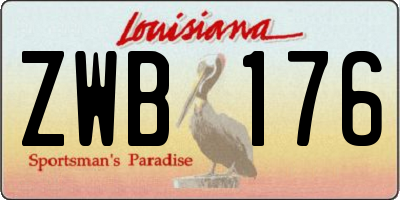 LA license plate ZWB176