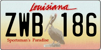 LA license plate ZWB186