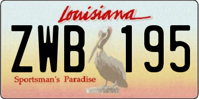 LA license plate ZWB195