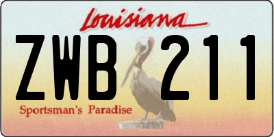 LA license plate ZWB211