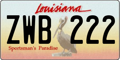 LA license plate ZWB222