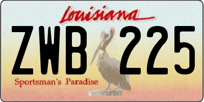 LA license plate ZWB225