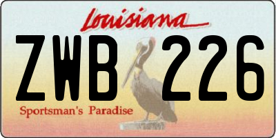 LA license plate ZWB226