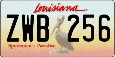 LA license plate ZWB256
