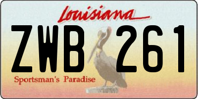 LA license plate ZWB261