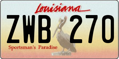 LA license plate ZWB270