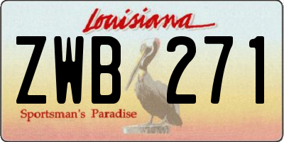 LA license plate ZWB271