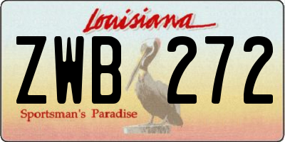 LA license plate ZWB272