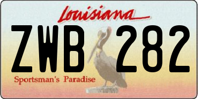 LA license plate ZWB282