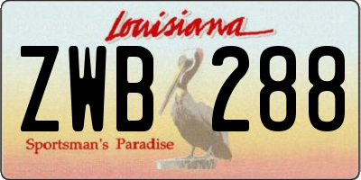 LA license plate ZWB288