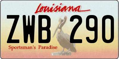 LA license plate ZWB290