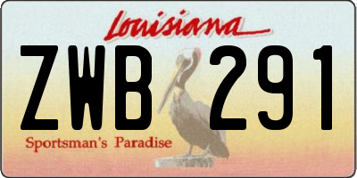 LA license plate ZWB291