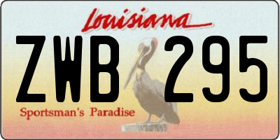 LA license plate ZWB295
