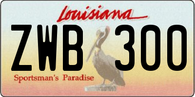 LA license plate ZWB300